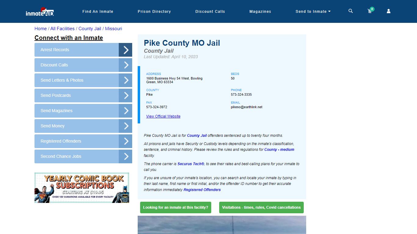 Pike County MO Jail - Inmate Locator - Bowling Green, MO