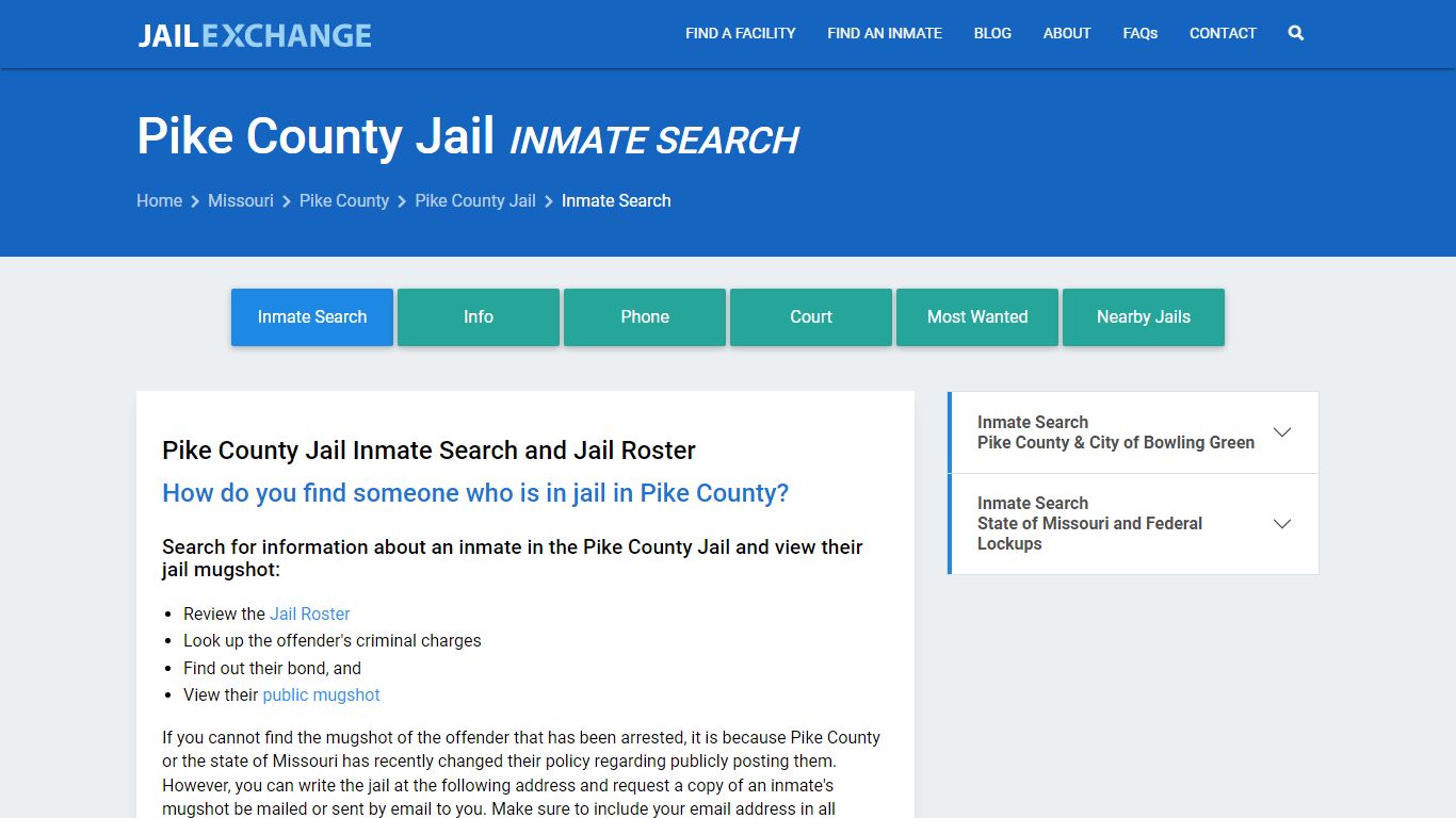 Inmate Search: Roster & Mugshots - Pike County Jail, MO